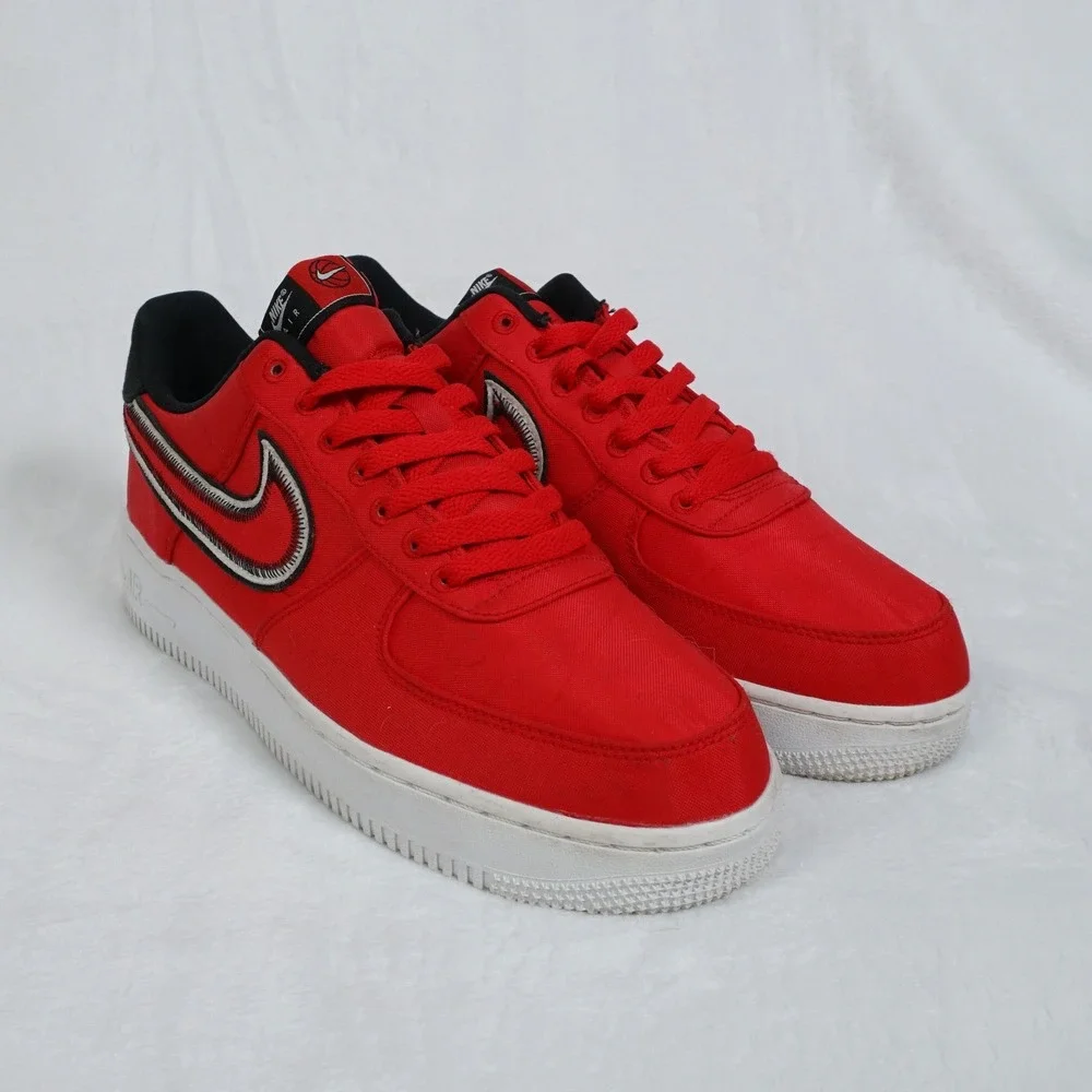 Nike Air Force 1 Low 'Reverse Stitch' Mens 9.5 University Red Retro Sneakers Y2K